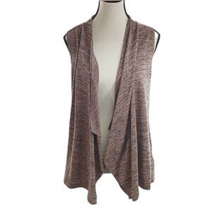 LOGO Lori Goldstein Cardigan Vest Womens Size S Sleeveless Open Front Classic